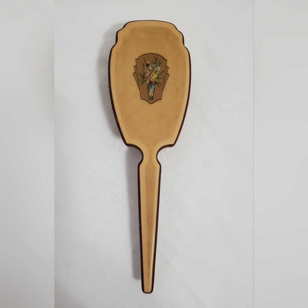 Vintage DuPont Lucite Vanity Set Mirror Brush Comb Floral Art Deco Boudoir - Picture 10 of 16